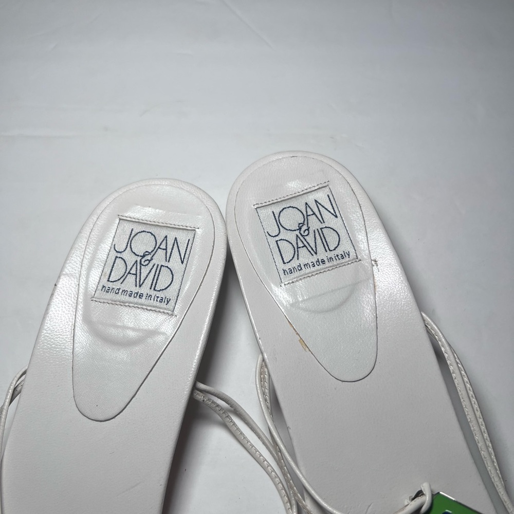 Joan & David Multicolor Geometric Mosaic Embellished White Thong Sandals - Picture 9 of 11